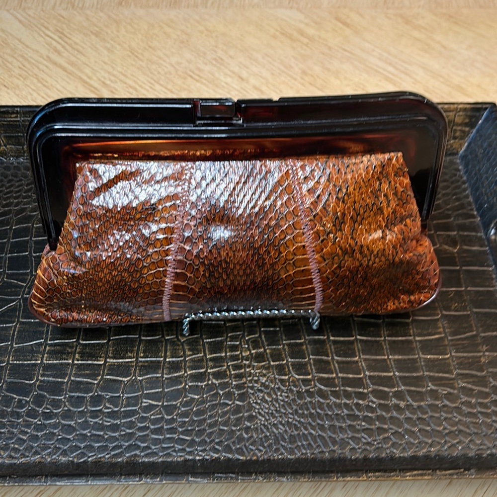 Marigold Vintage Genuine Snakeskin Clutch